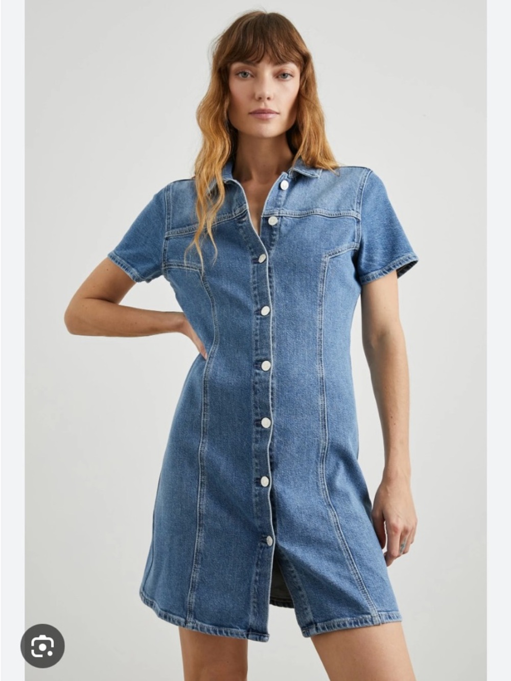 Rails Pasadena Blue Denim Button-Front Mini Dress